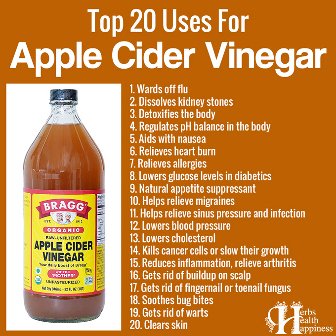 Top 20 Uses For Apple Cider Vinegar
