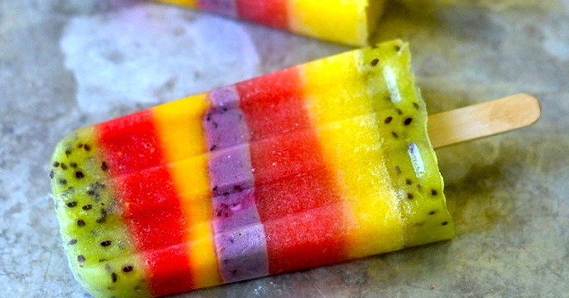 Rainbow Whole Fruit Popsicles Recipe