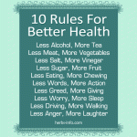 10 Simple Rules For Better Health