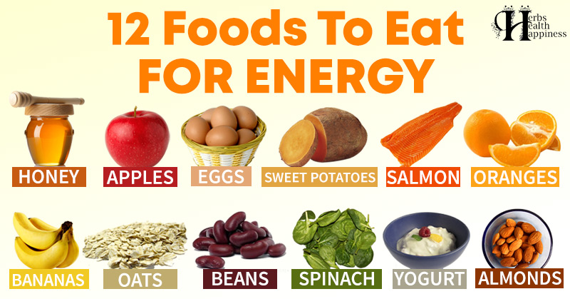 12 Foods To Eat For Energy - Herbs Health & Happiness