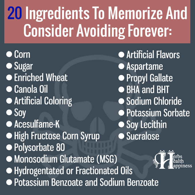 20 Ingredients To Memorize And Consider Avoiding Forever