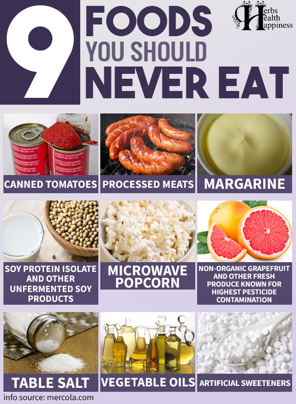 9 Foods You Should Never Eat