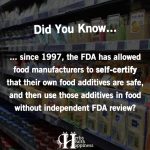 Since 1997 FDA Has Allowed Food Manufacturers To Self-Certify